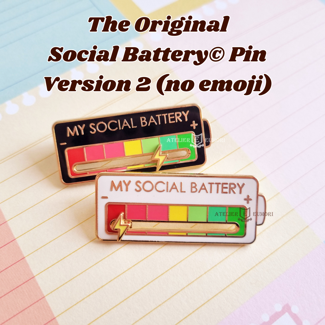 The Original Social Battery Sliding Enamel Pin – Atelier Eumori