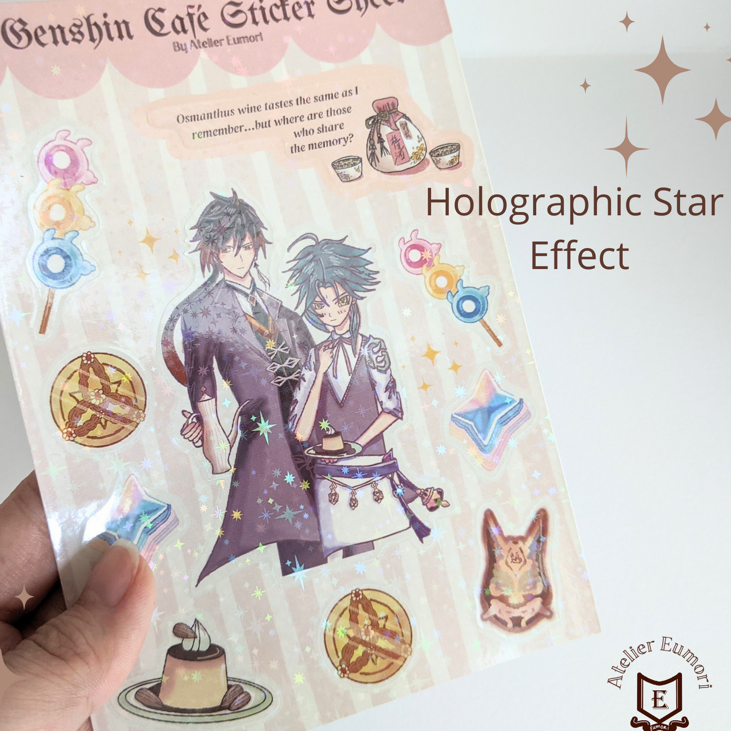 Genshin Cafe Holographic Sticker Sheet