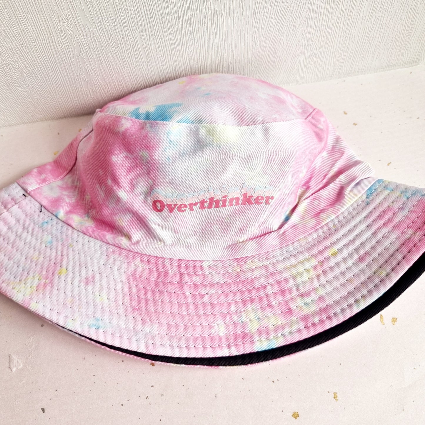 Overthinker Pink Tie-Dye Bucket Hat