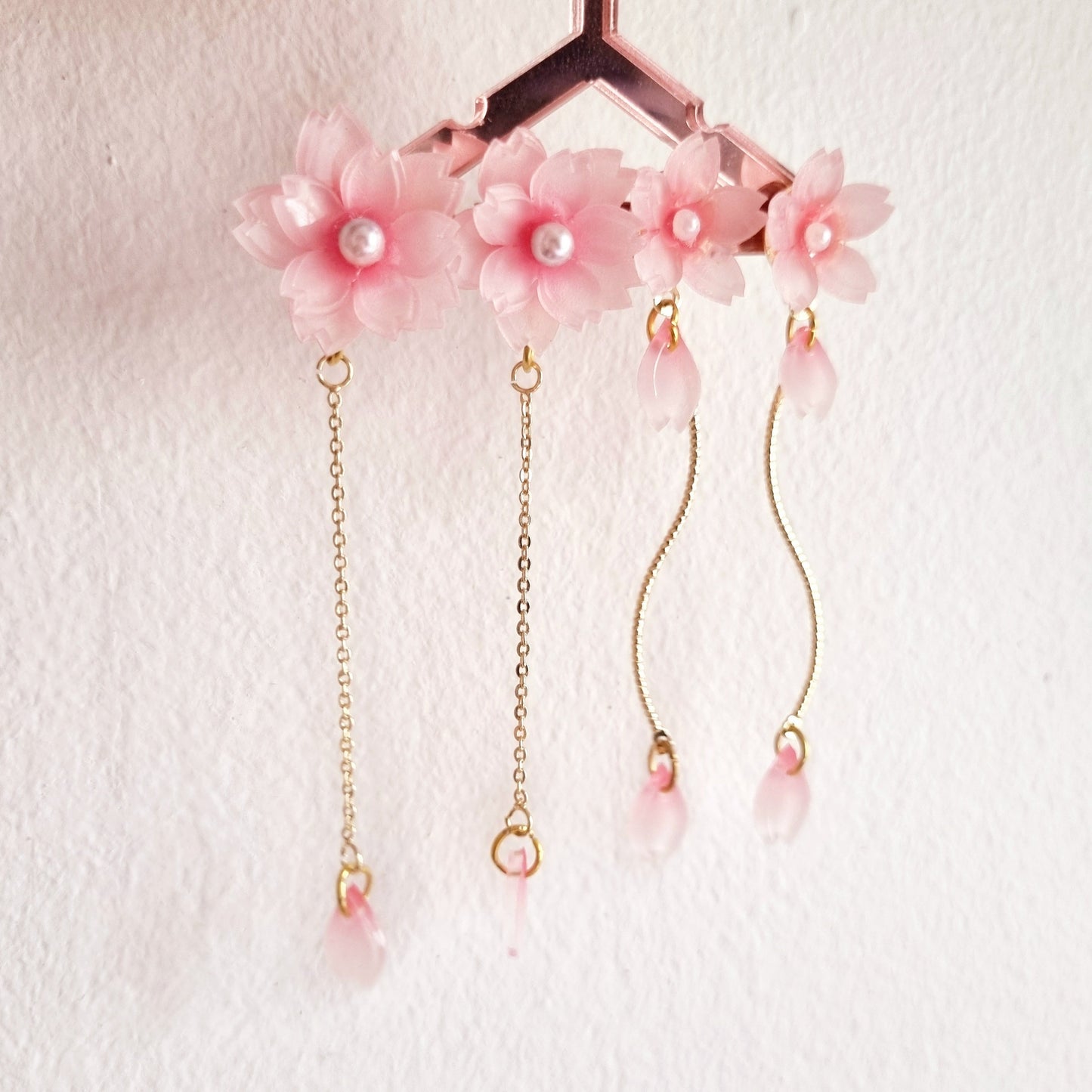 Pink Sakura Dangle Earrings