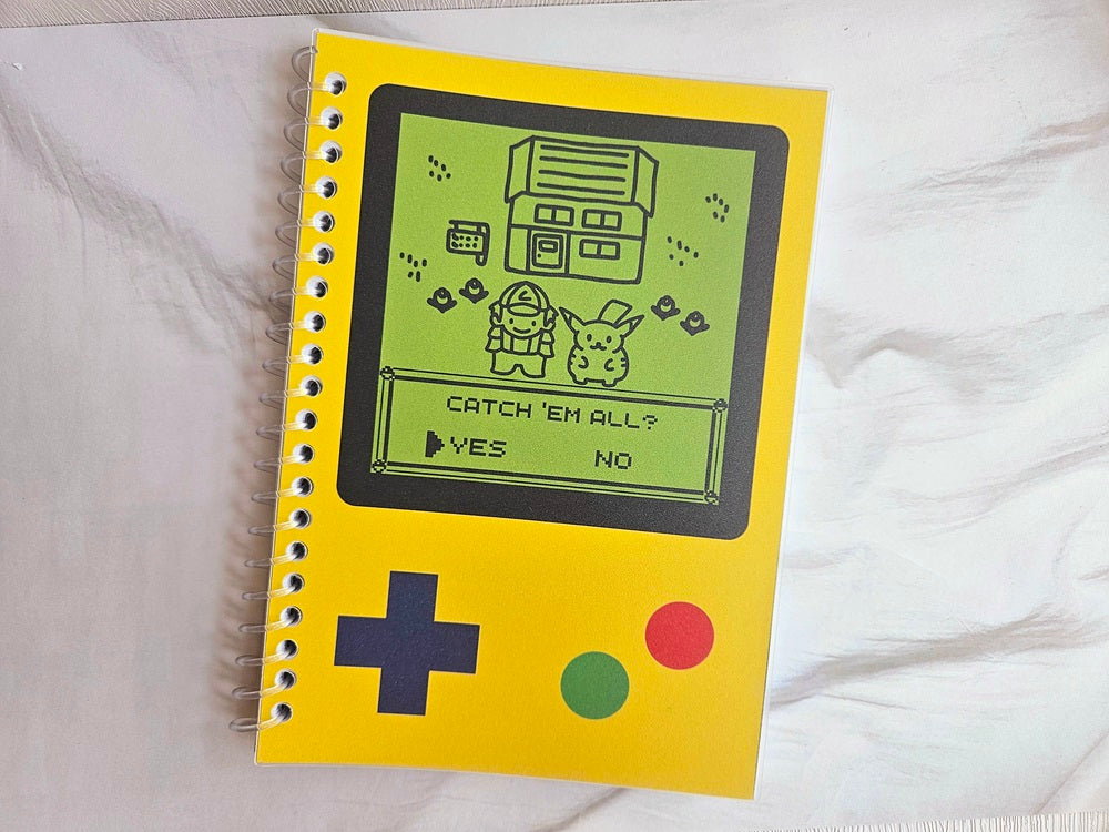 Yellow Ash and Pika Game Console Reusable Sticker Book