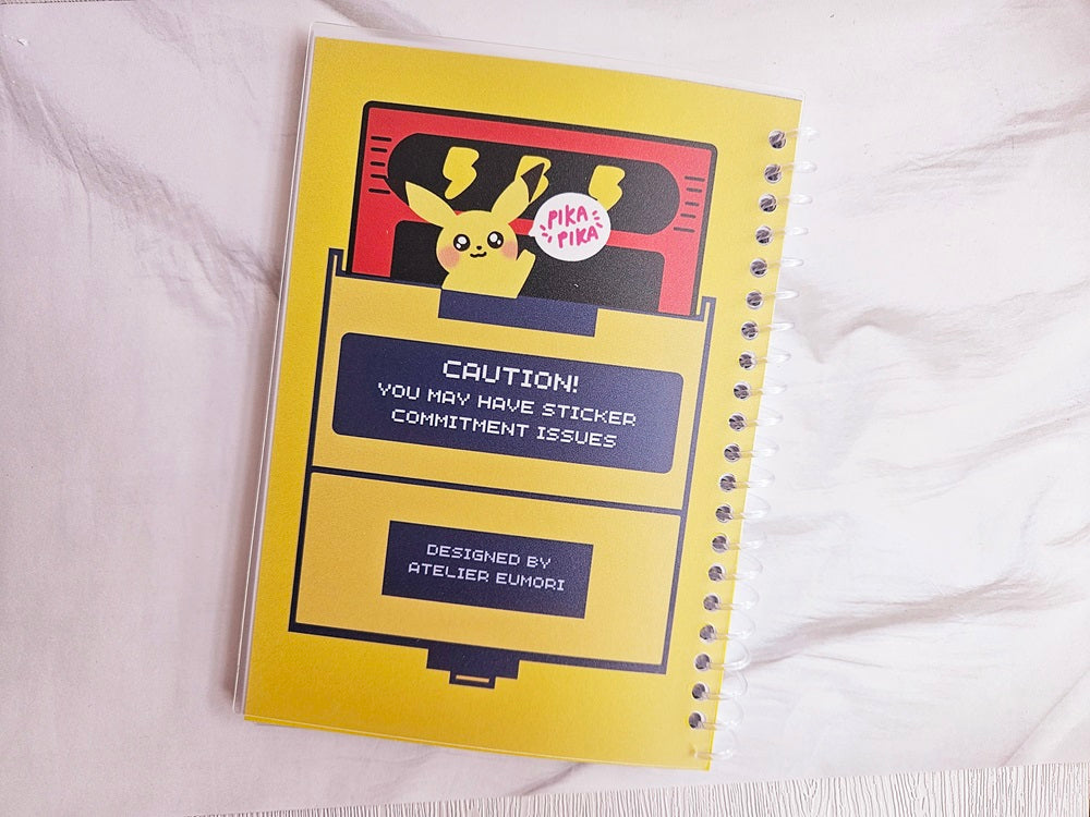 Yellow Ash and Pika Game Console Reusable Sticker Book