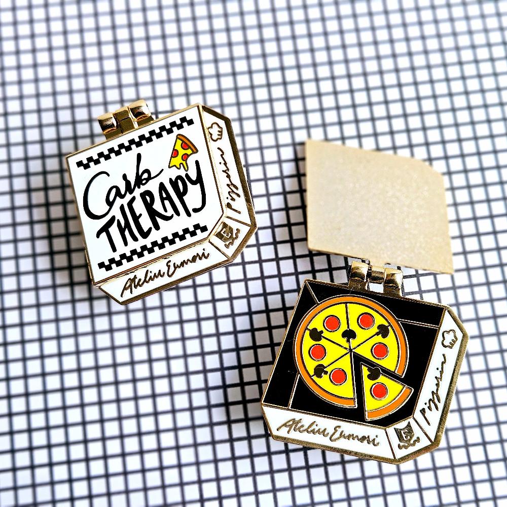 Carb Therapy Pizza Enamel Pin / Necklace