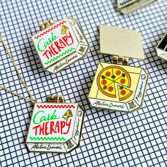 Carb Therapy Pizza Enamel Pin / Necklace