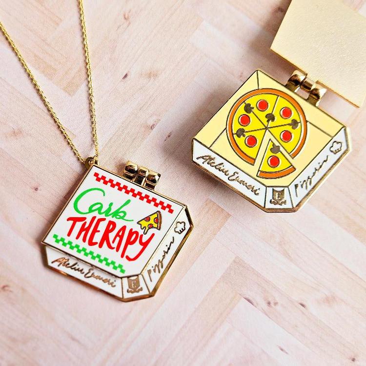 Carb Therapy Pizza Enamel Pin / Necklace