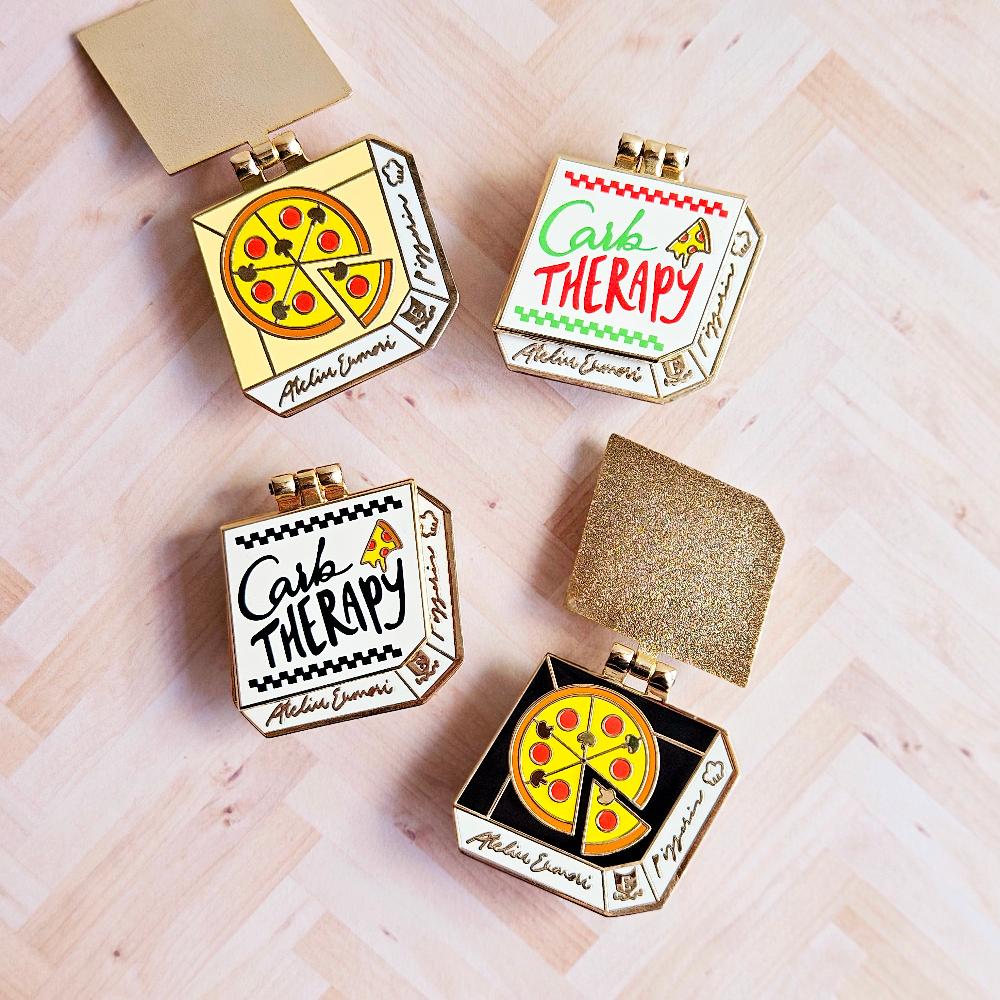 Carb Therapy Pizza Enamel Pin / Necklace