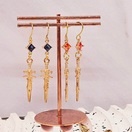 Carved Dagger Earrings