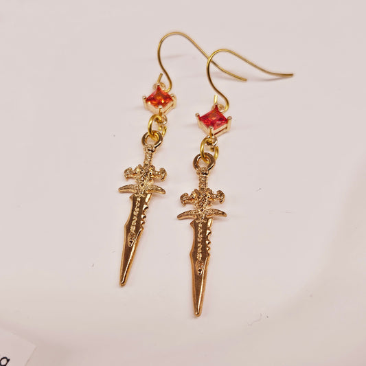 Carved Dagger Earrings