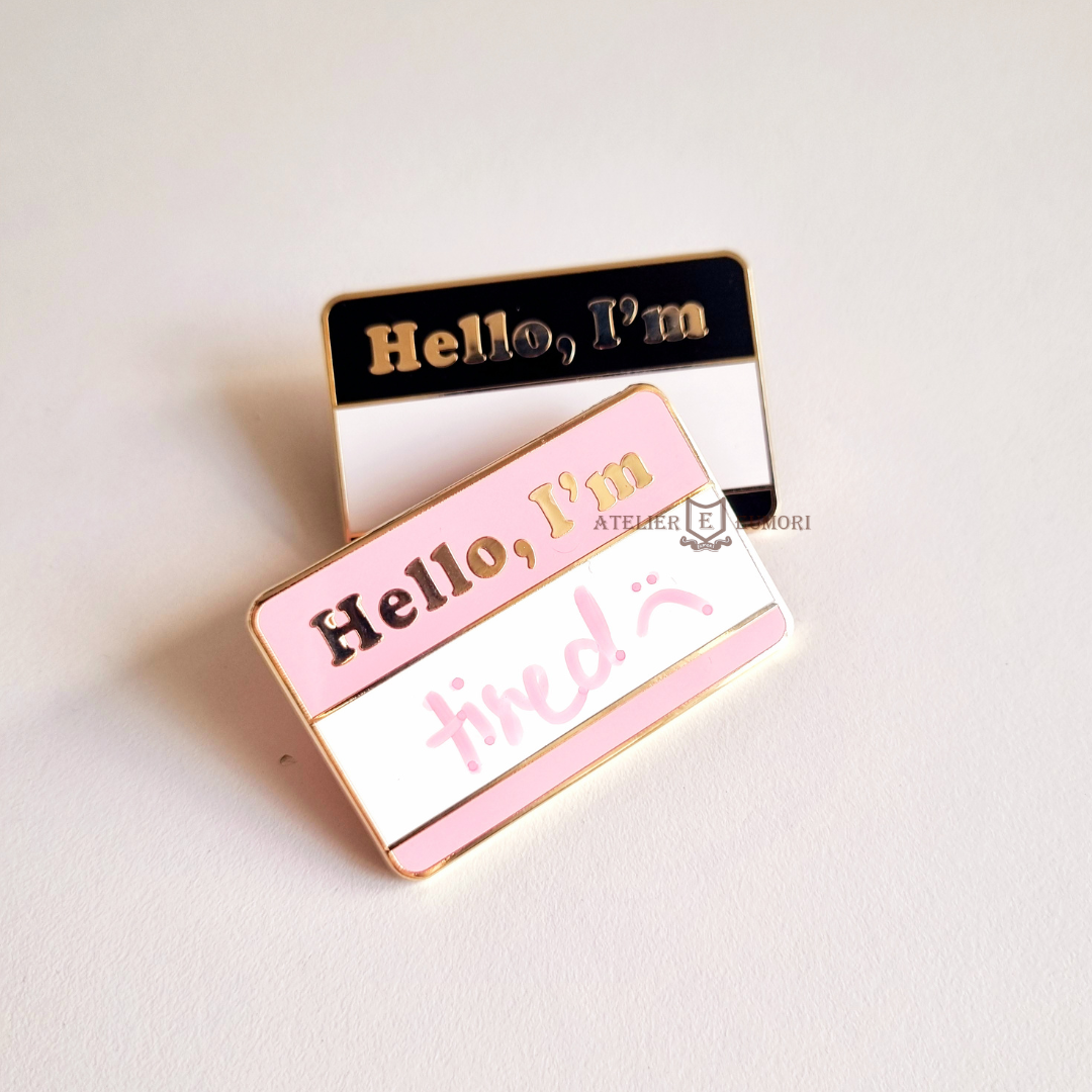 Writable Dry Erase "Hello I'm" Enamel Pin