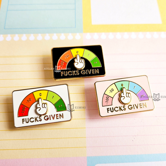 Fuck Meter Interactive Enamel Pin